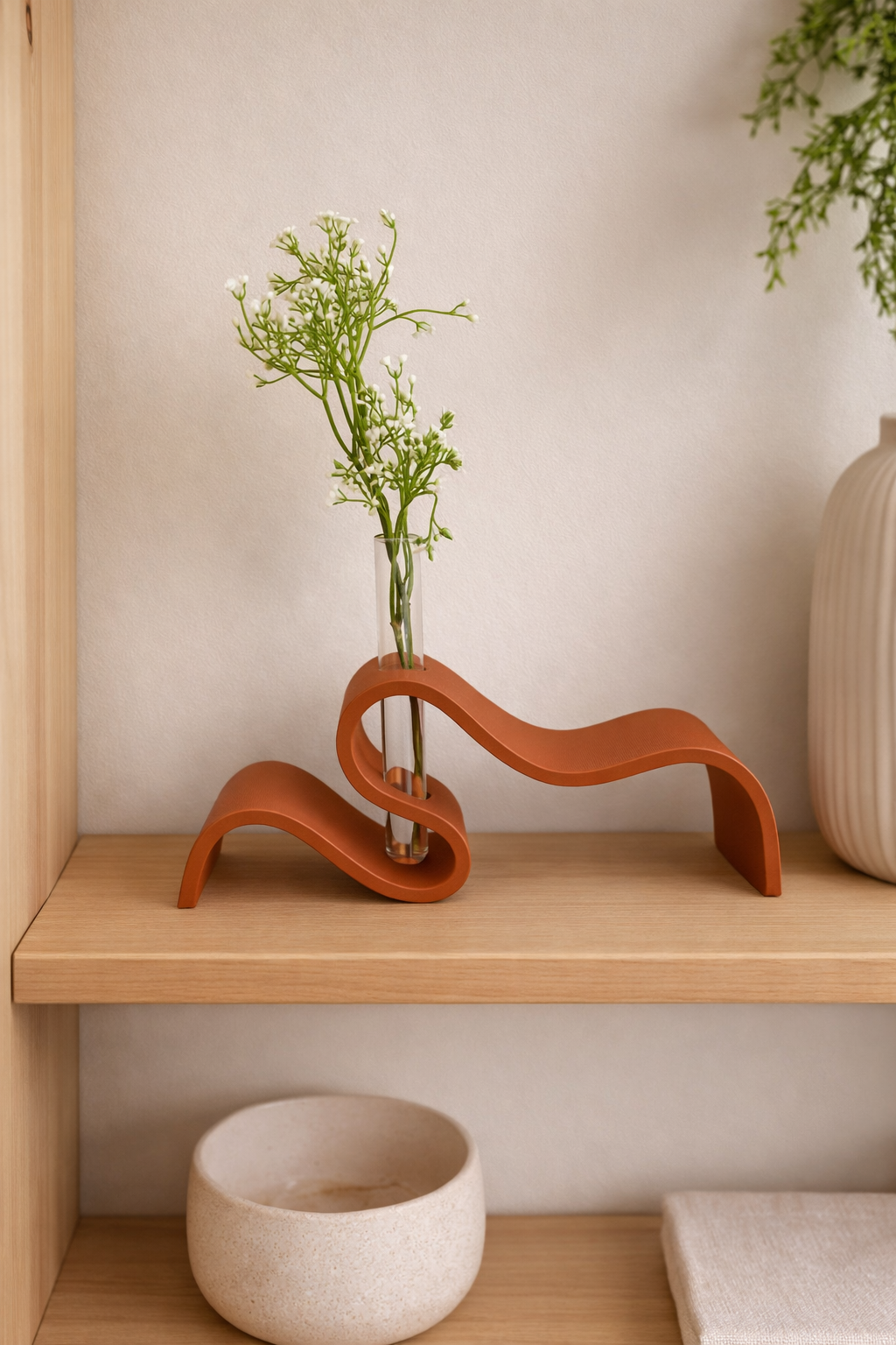 Modern Curve Vase: Brown - Decor Addict, LLC