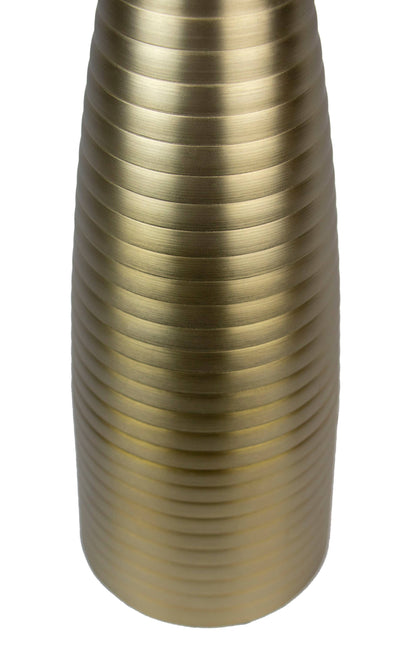 28" Metal Table Lamps ft. Ribbed Body Design (Set of 2): Gold Plated w/ Off-White Shades - Decor Addict, LLC