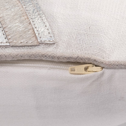 20x12" Linen, Chevron Decorative Pillow, Ivory/sil - Decor Addict, LLC