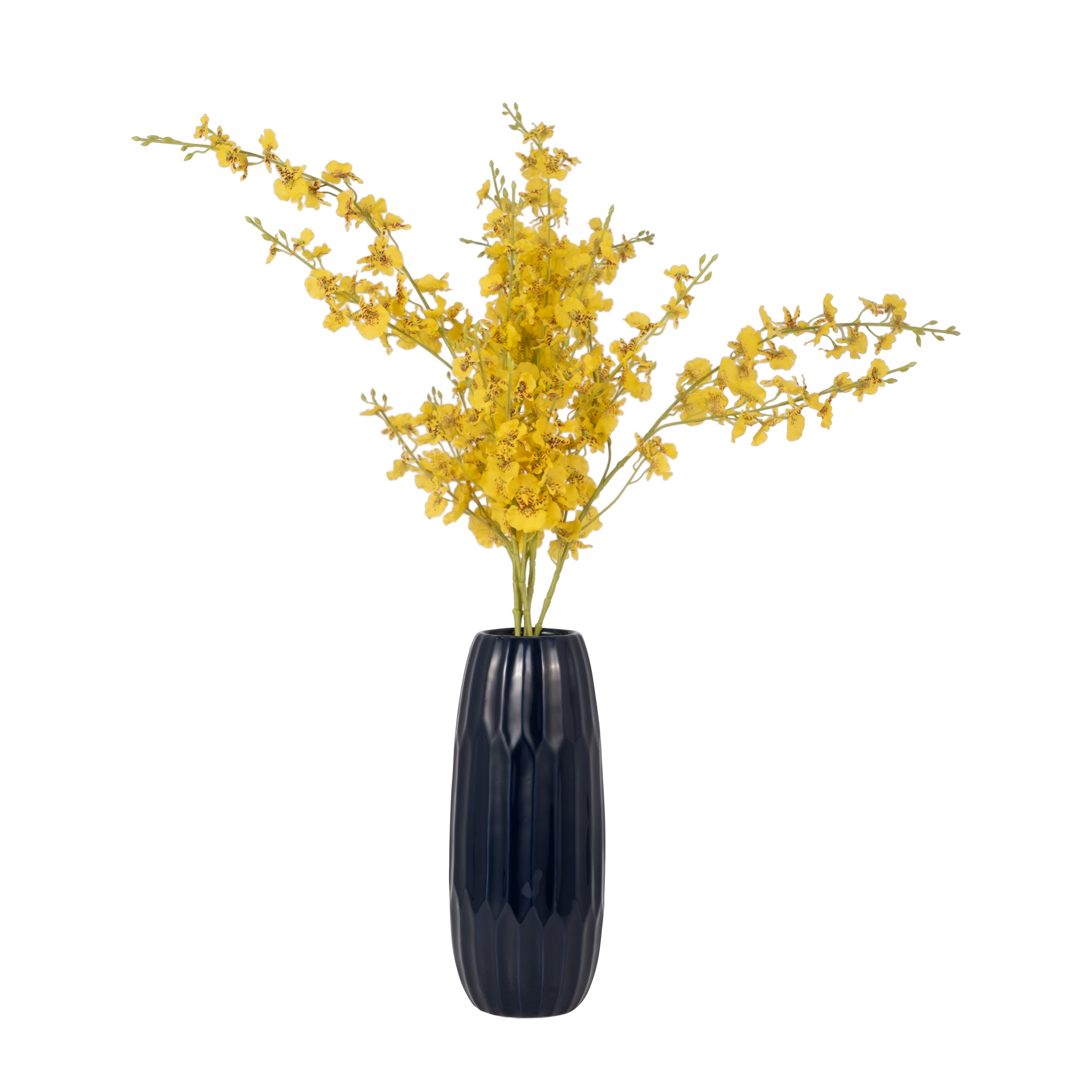 Ceramic 14" Vase , Navy Blue - Decor Addict, LLC