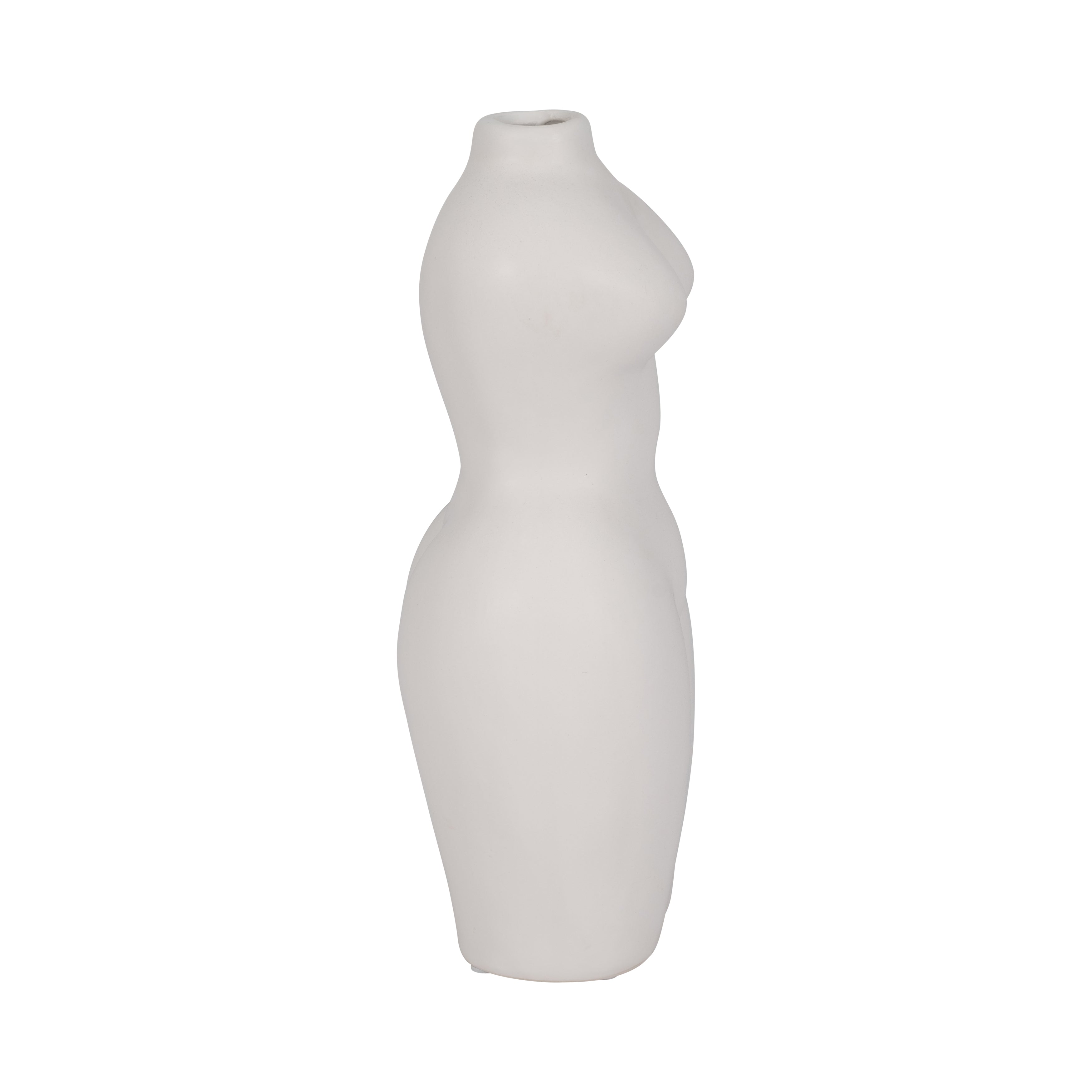 Dol, 12"h Torso Vase, White - Decor Addict, LLC