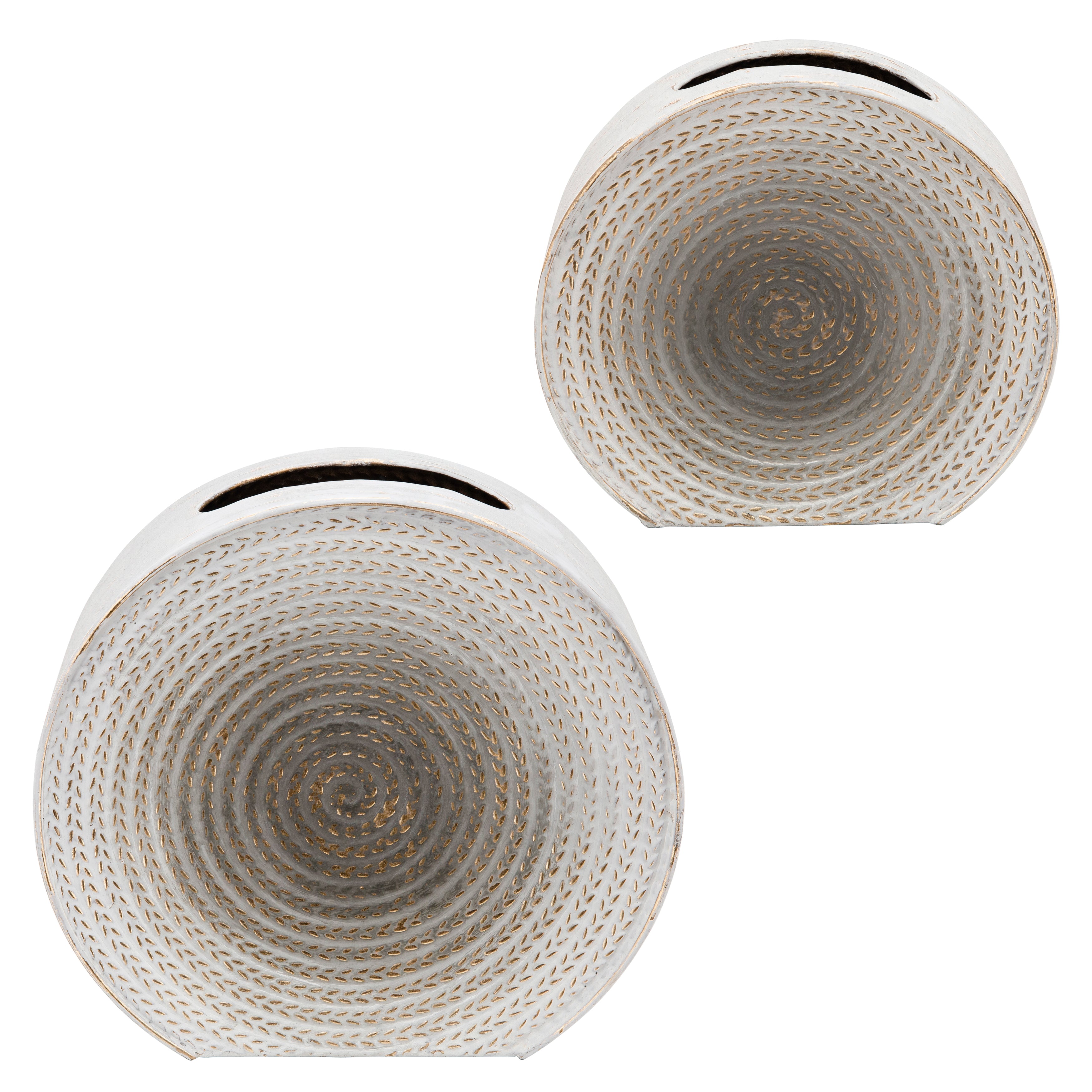 Metal Round Vase - Thumbnail 4