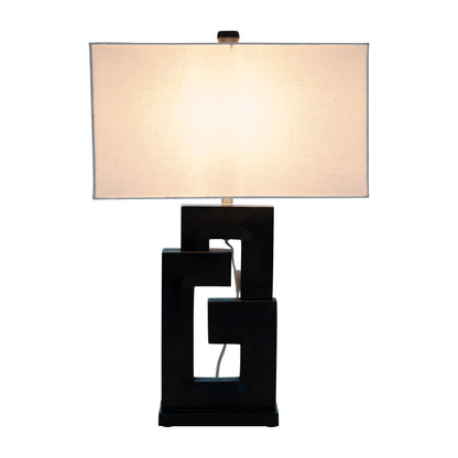 Wood, 27"h Geometric Lamp, Black - Decor Addict, LLC