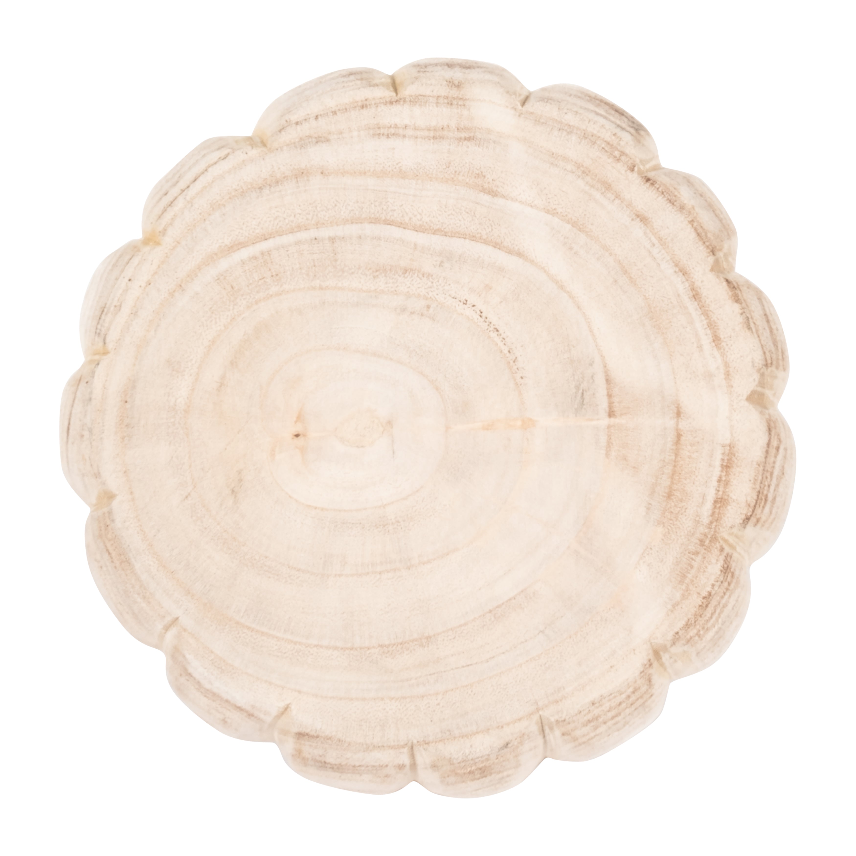Wood, 9" Scalloped Bowl, Natural - Decor Addict, LLC
