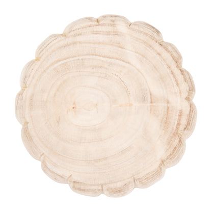 Wood, 9" Scalloped Bowl, Natural - Decor Addict, LLC