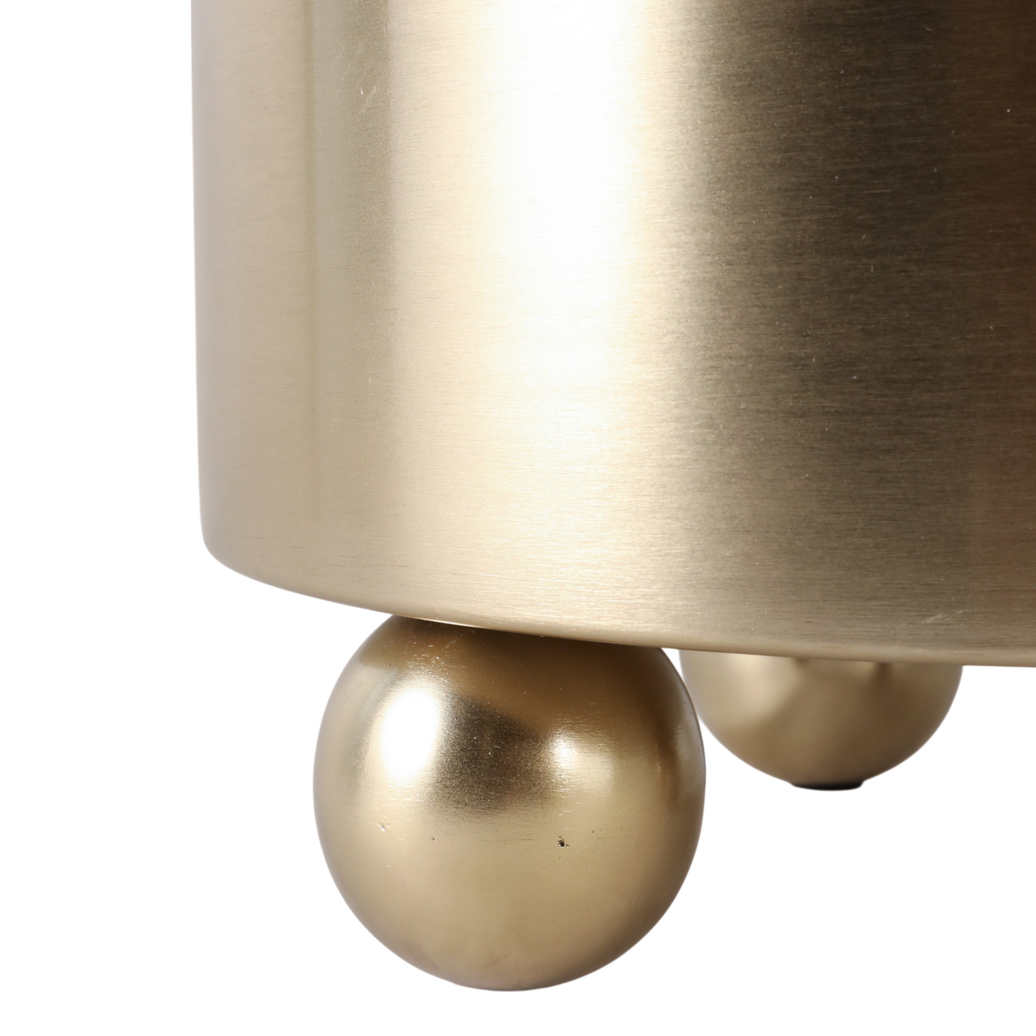 S/3 8/10/11" Metal Planter Ball Feet, Gold - Decor Addict, LLC