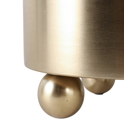 S/3 8/10/11" Metal Planter Ball Feet, Gold - Decor Addict, LLC