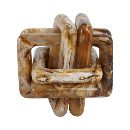 6" Marbled Resin Knot, Tan - Decor Addict, LLC