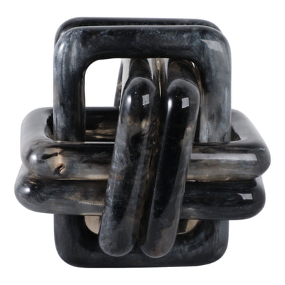 6" Marbled Resin Knot, Black - Decor Addict, LLC