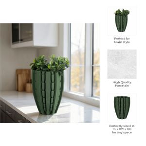 15" Lakeland 3D-Printed Vase, Green