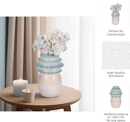 12" Fluted Top Vase Reactive Finish, Multi - Decor Addict, LLC