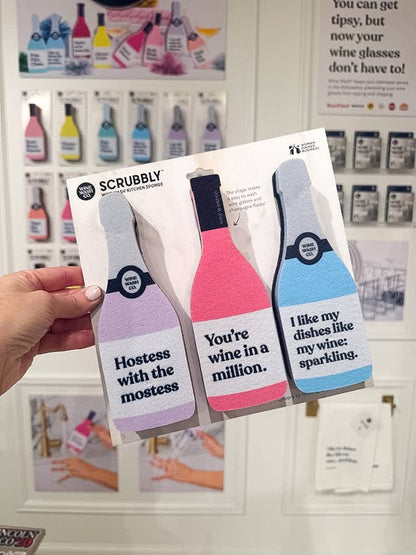 Scrubbly™ Kitchen Sponge Trio - Purple/Pink/Blue - Decor Addict, LLC