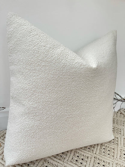 The Luxury White Cream Boucle Cushion: Yes / 13"x13" - Decor Addict, LLC