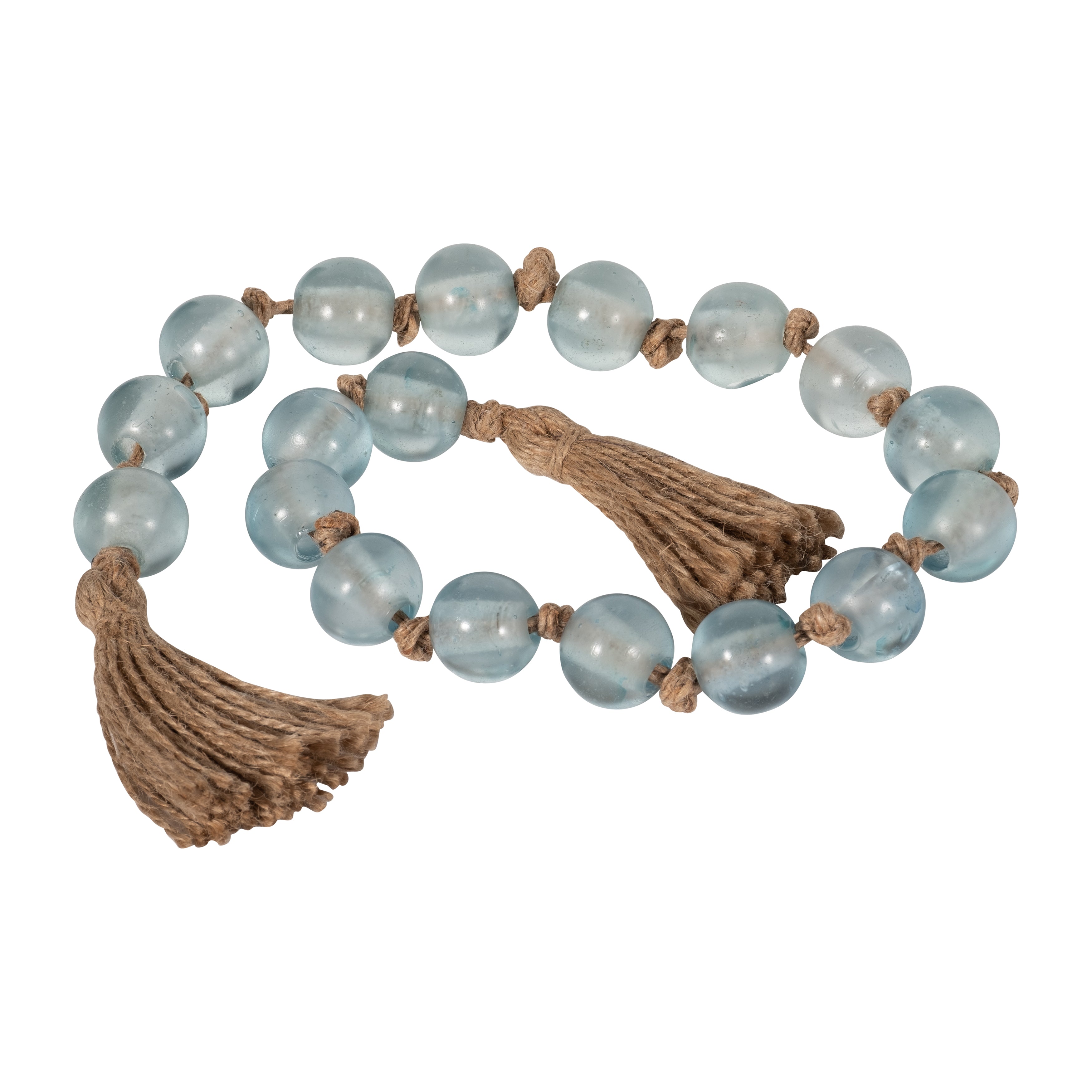 Glass, 34x1 Beaded Garland W/ Tassel, Blue - Decor Addict, LLC