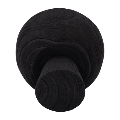 Wood, 8" Bowl W/ Stand, Black - Decor Addict, LLC