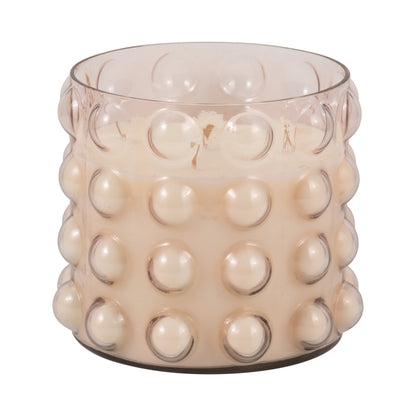 Glass, 9" 102 Oz Bubble Candle, Pink - Decor Addict, LLC