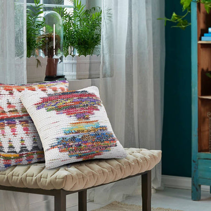 Chantale Geometric Throw Pillow, White/Multi: White/Multi / 14" x 36" / Poly Filled - Decor Addict, LLC