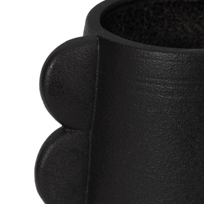 8 in. Black Stoneware Contemporary Unique Eared Vase - Decor Addict, LLC