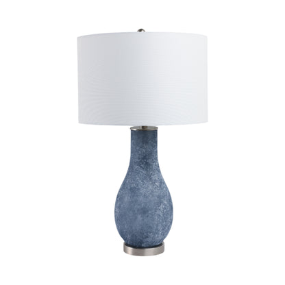 29x17" Frosted Glass Teardrop Table Lamp, Dark Blu - Decor Addict, LLC