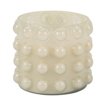 Glass, 9" 102 Oz Bubble Candle, Ivory - Decor Addict, LLC