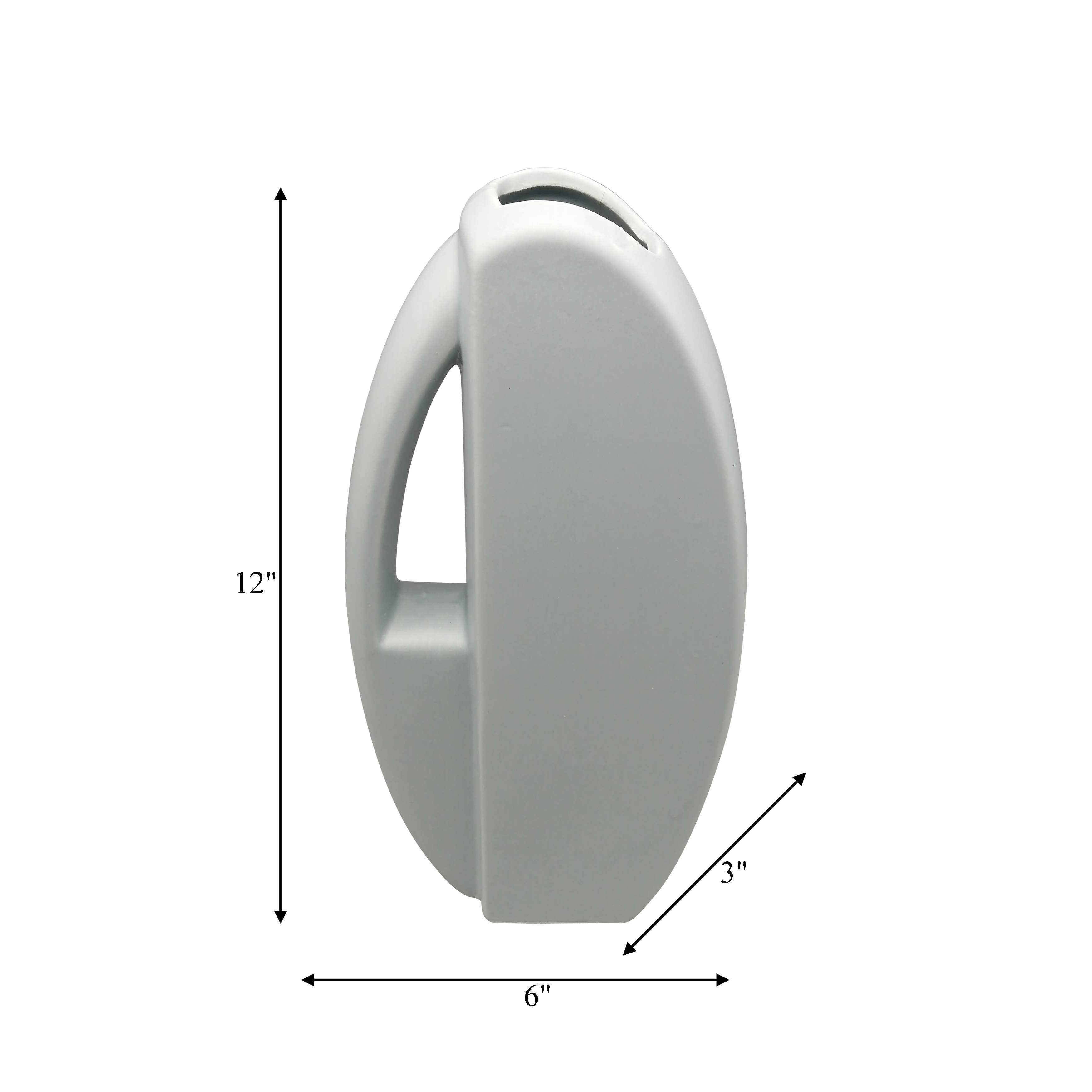 Gray 12 in. Ceramic Novelty Solid Garden Watering Can - Decor Addict, LLC