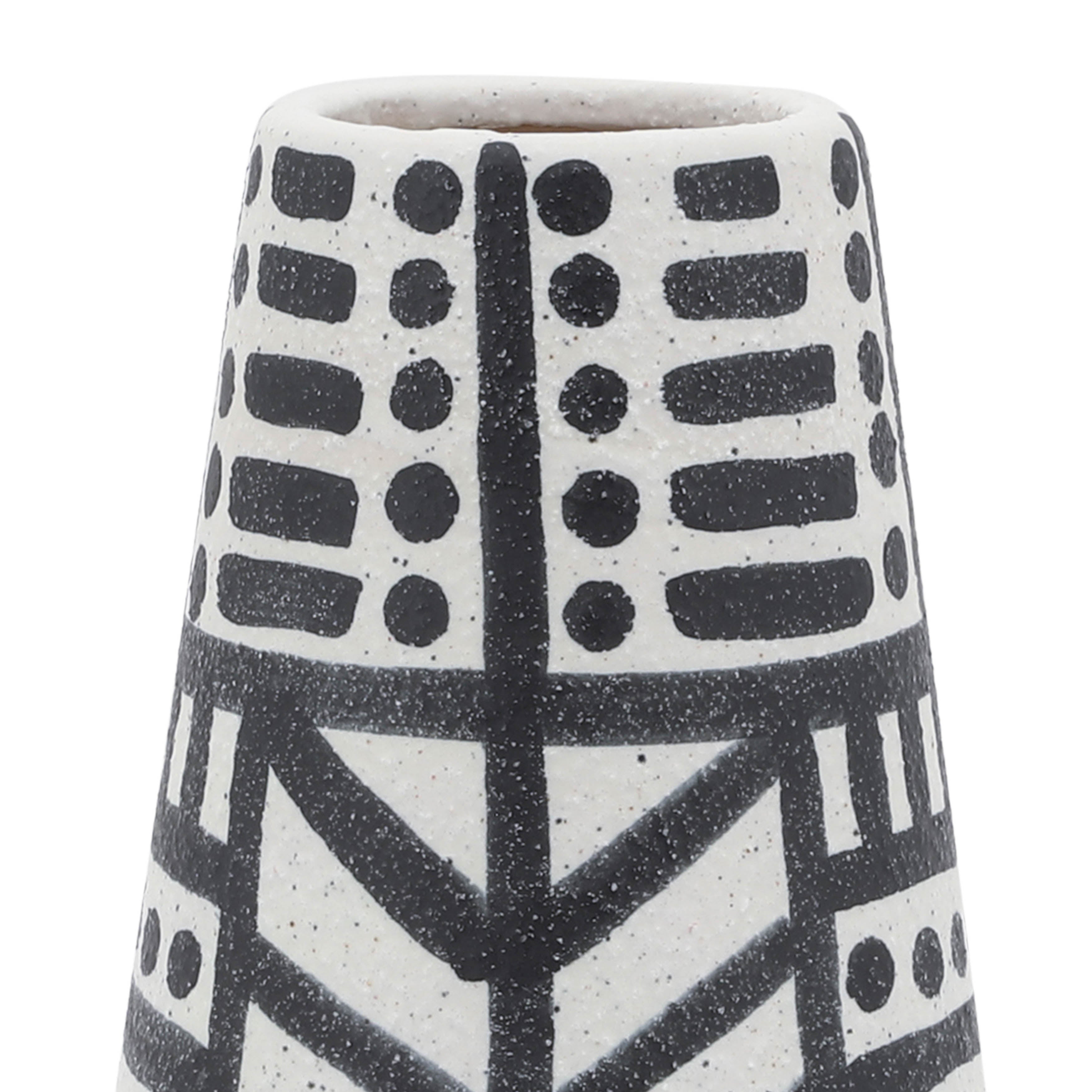 Cer, 8" Eclectic Vase, Black/white - Decor Addict, LLC