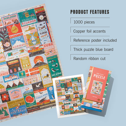 1000 PIECE PUZZLE, Travel Facts, Firelight - Decor Addict, LLC