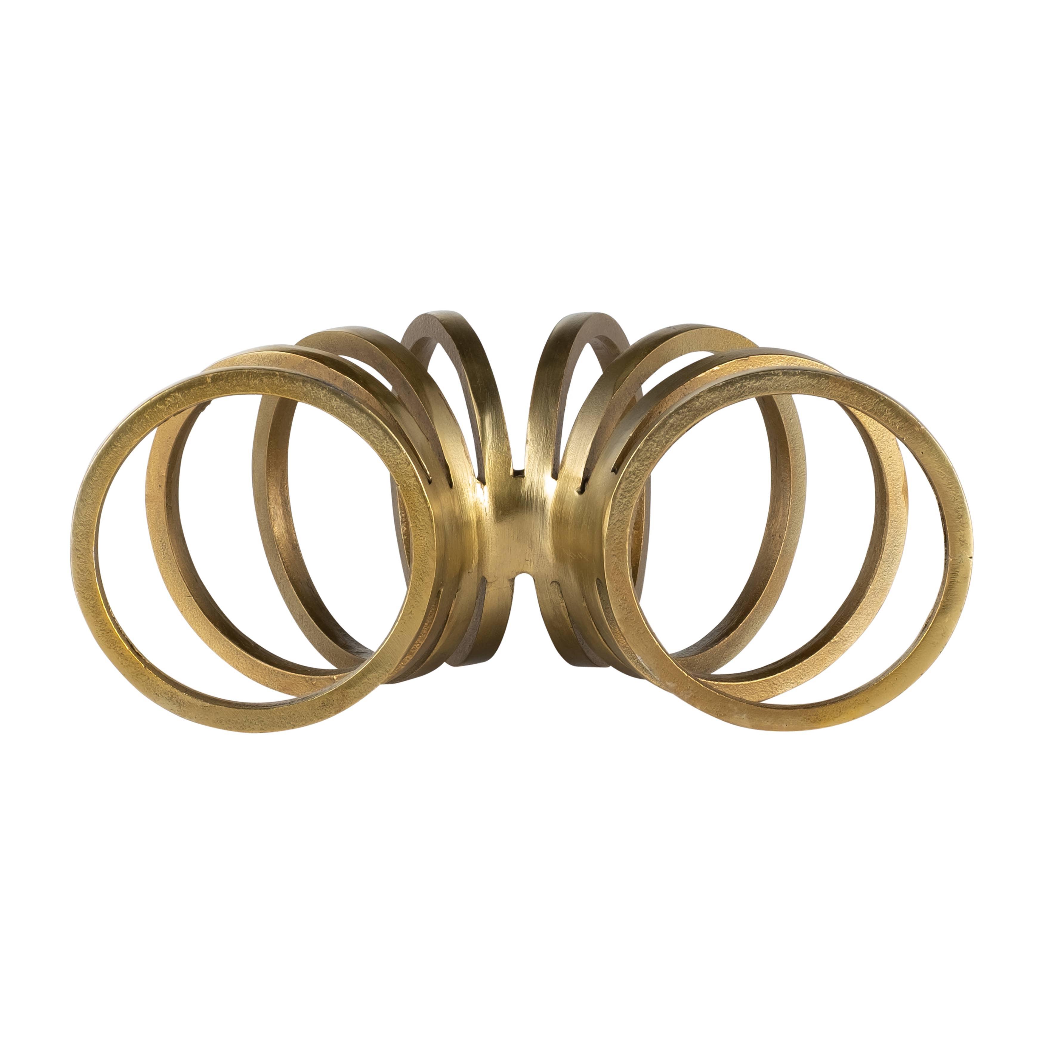 Decorative Sculpture - Gold Metal Slinky Ring, 11 in. - Decor Addict, LLC
