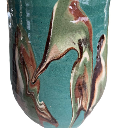 Cottage Crafted Vase: Marbleized Blue - Decor Addict, LLC