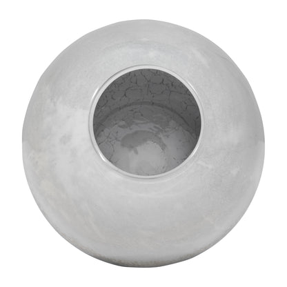 Glass, 8" Crackle Vase, Multi - Decor Addict, LLC