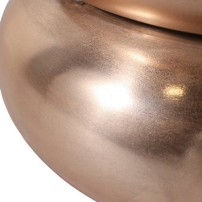 Side Table - Gold Metal Narrow Bold Rounded Drum, 20 in. - Decor Addict, LLC