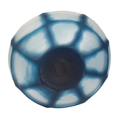 Glass, 9" Carved Bowl Blue - Decor Addict, LLC