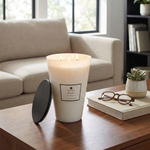 Blanc Saffron & Suede 128oz Glass Candle