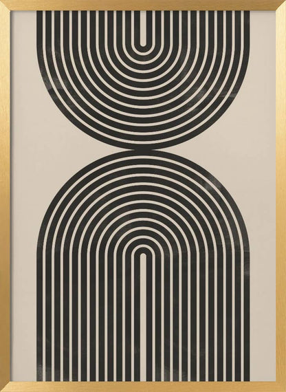 "Black Arch Line Art" Wall Art: Black Framed Textured Print / 40"H x 30 "W - Decor Addict, LLC
