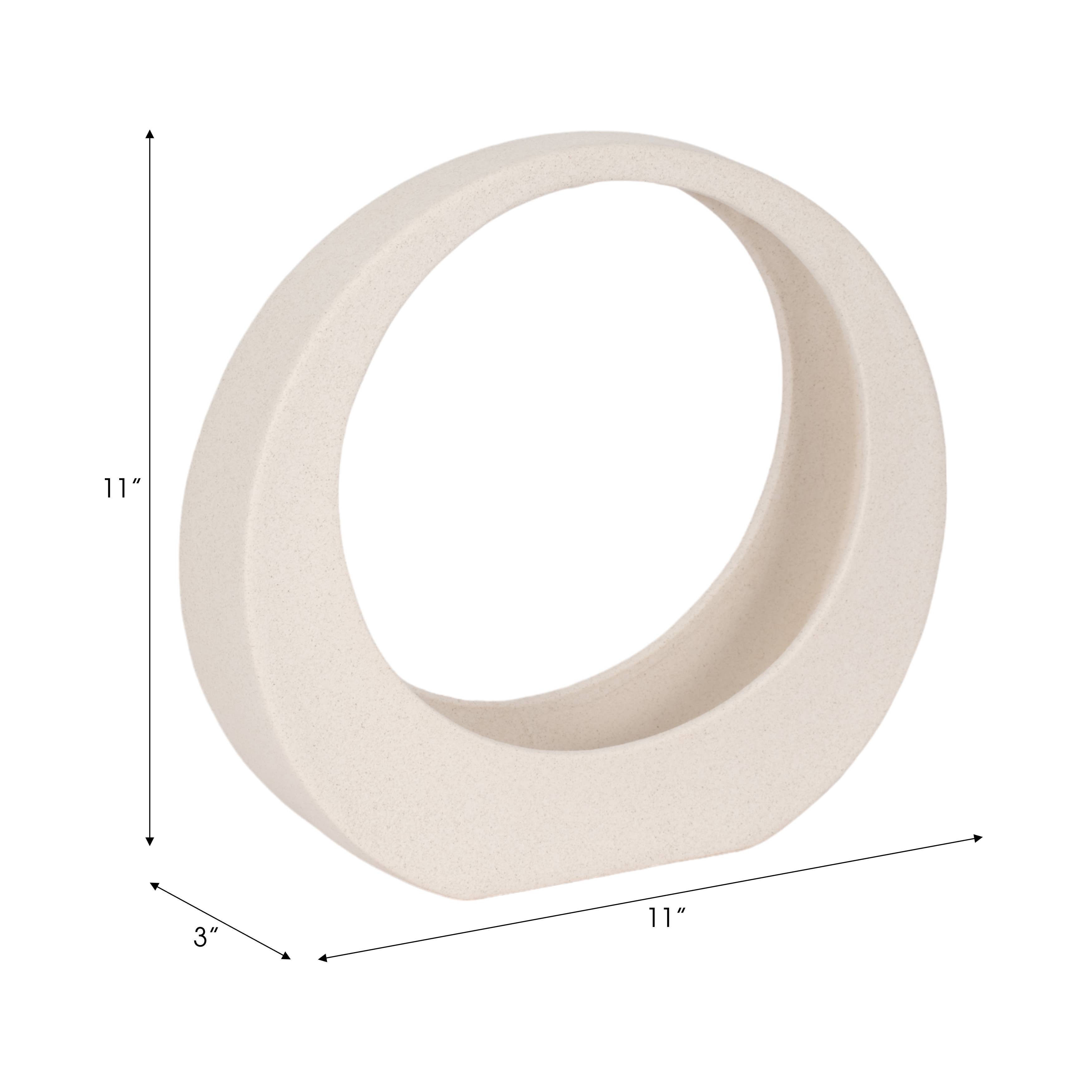 Stoneware Modern Sand Glaze Loop Sculpture - White, 11 in.