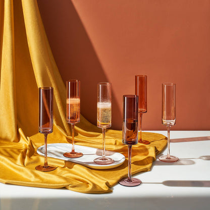 Venus Champagne Flute Set, 6oz Glasses Set of 6 - Decor Addict, LLC