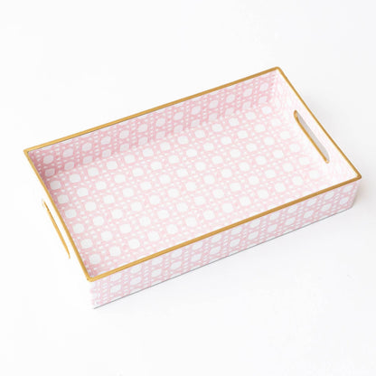 Pink Cane Vanity Tray - Decor Addict, LLC