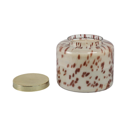 9" 180 Oz Cinnamon Speckle Lidded Candle, Brown/go - Decor Addict, LLC