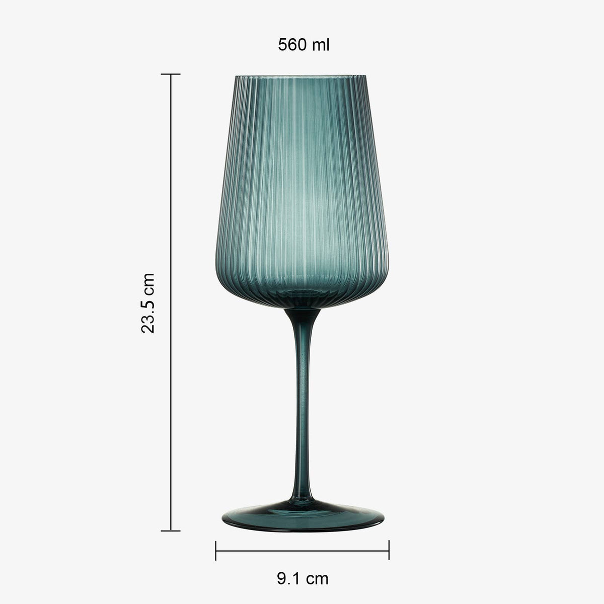 Ribbed Colored Wine Glasses, Muted, Set of 6 - Decor Addict, LLC