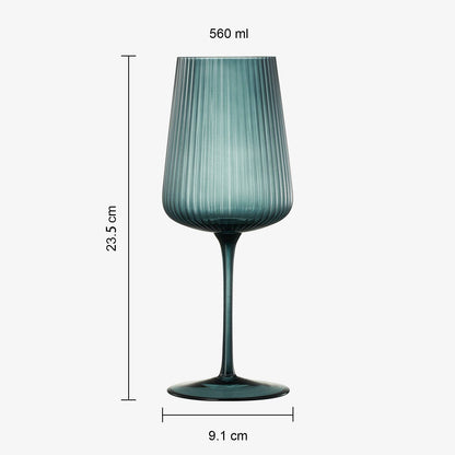 Ribbed Colored Wine Glasses, Muted, Set of 6 - Decor Addict, LLC