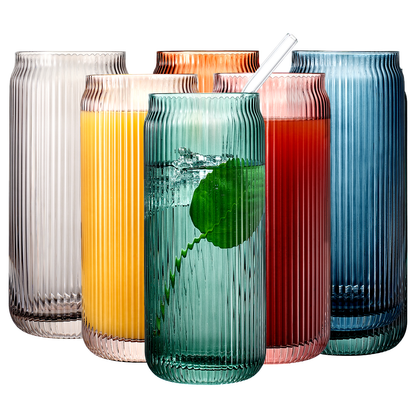 16oz Drinking Glass & Glass Straw/lid - Decor Addict, LLC