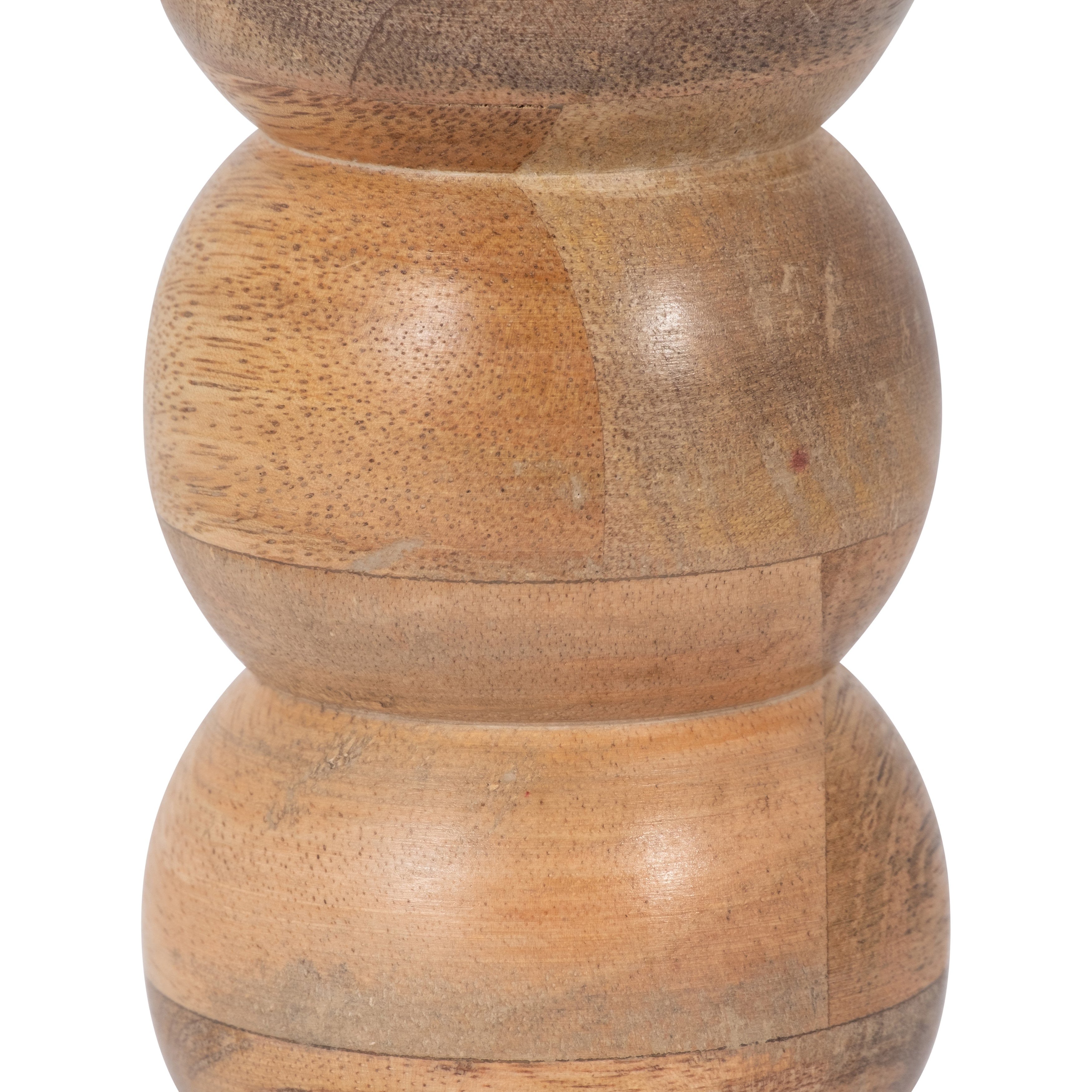 Wood, 7" Ribbed Votive Holder, Natural - Decor Addict, LLC