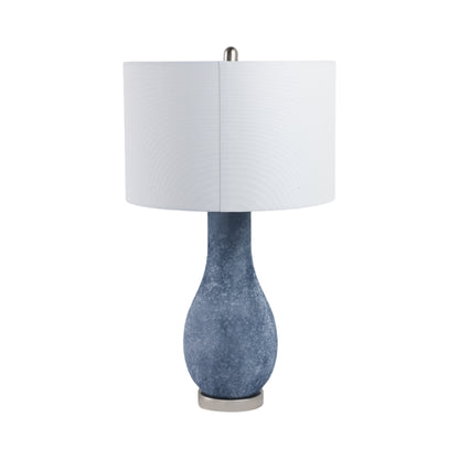 29x17" Frosted Glass Teardrop Table Lamp, Dark Blu - Decor Addict, LLC