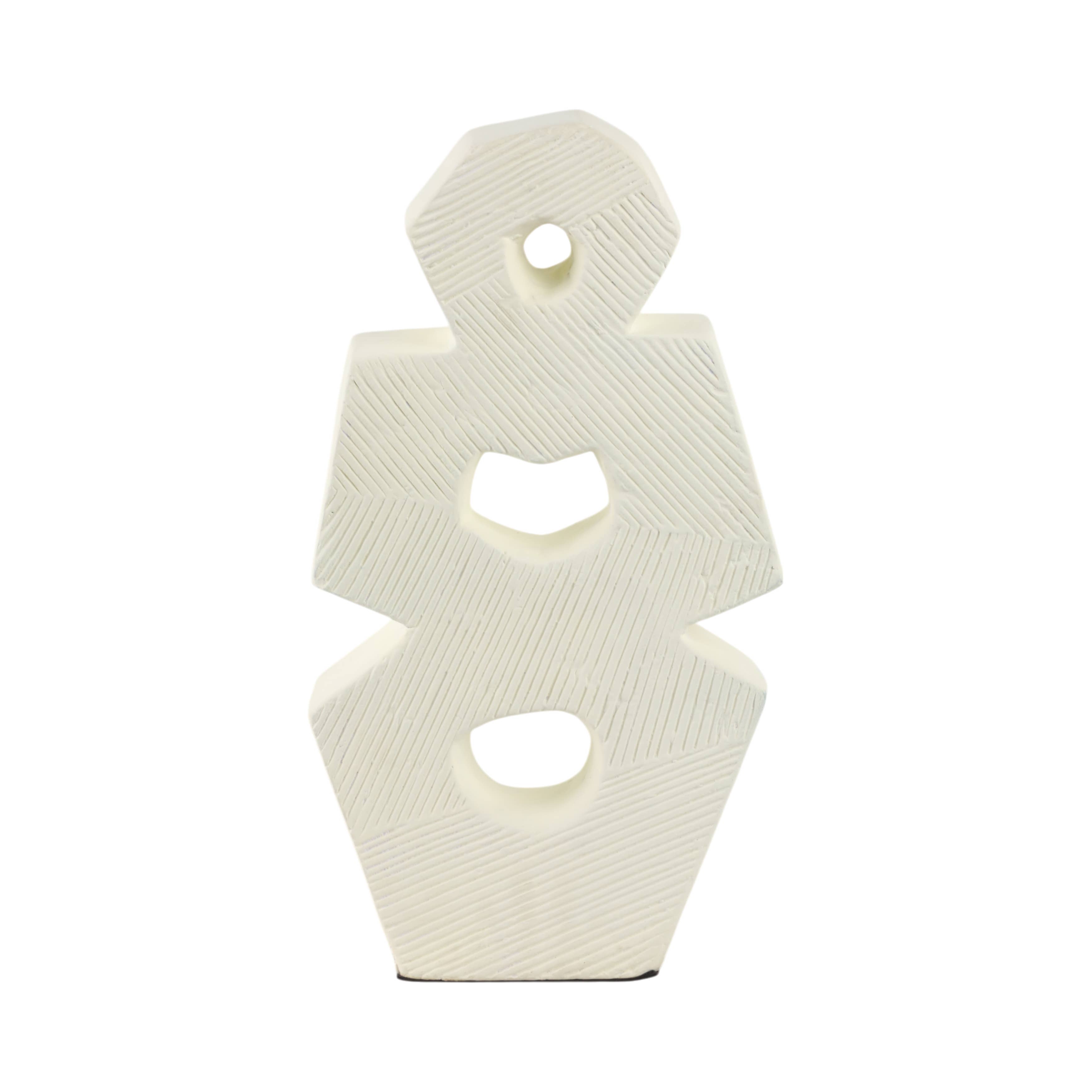 Ivory 18 in. Terracotta Abstract Sculpture - Decor Addict, LLC