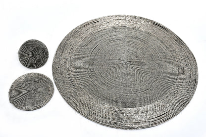 Beaded Silver Place Set (3-Piece) - Decor Addict, LLC