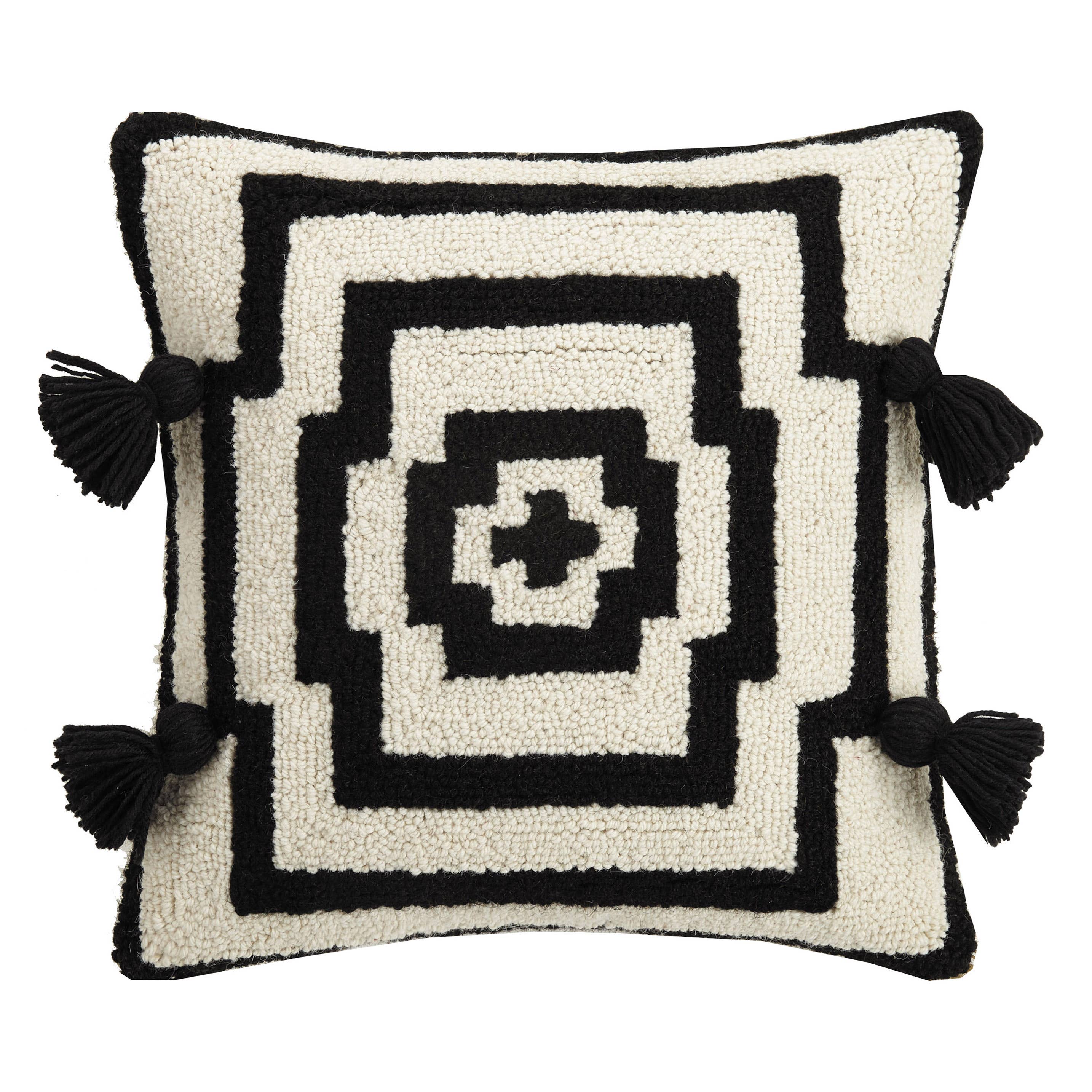 Hypnotic Black Tassels Hook Pillow