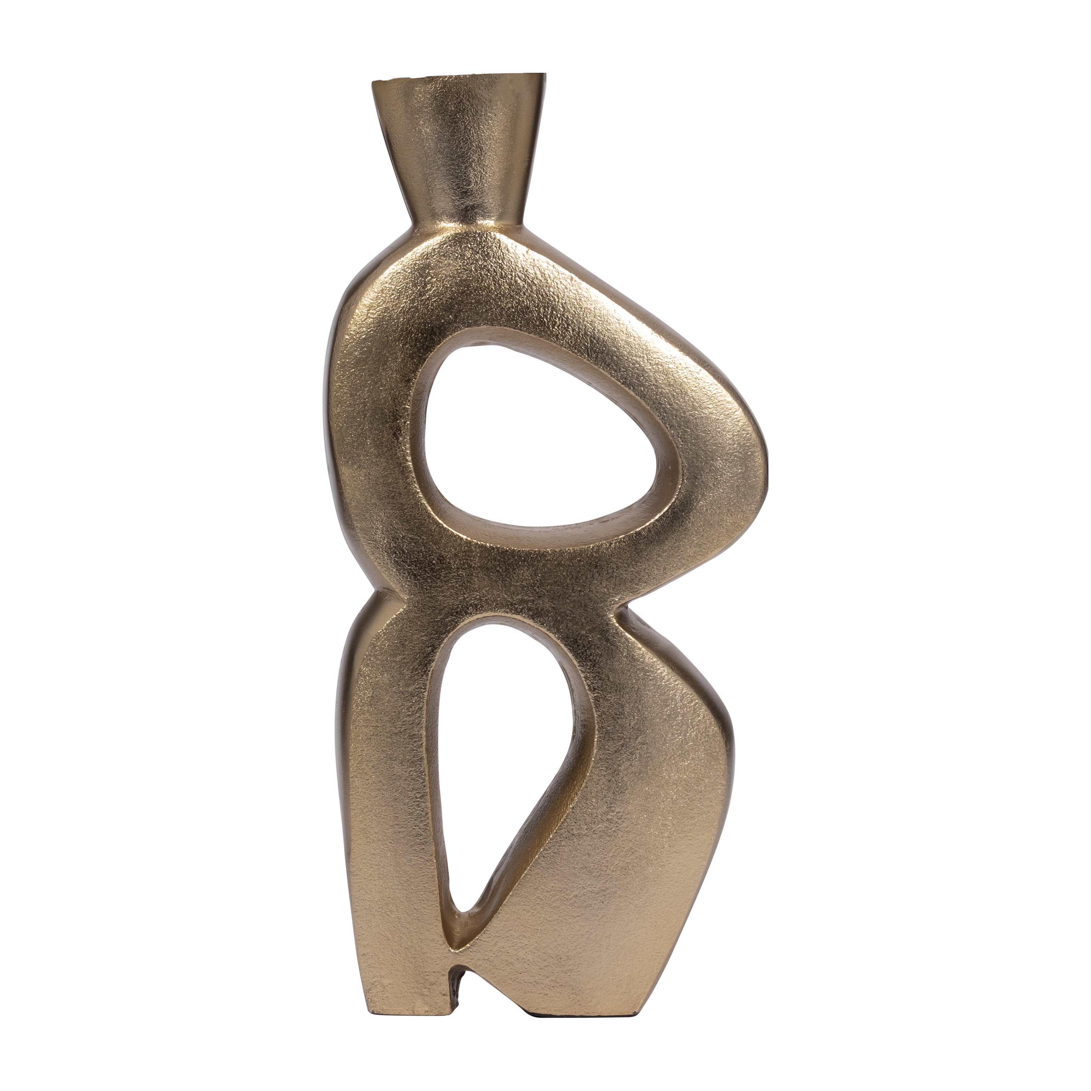 Metal, 15" Abstract Vase, Gold - Decor Addict, LLC