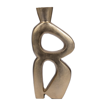 Metal, 15" Abstract Vase, Gold - Decor Addict, LLC