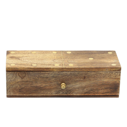 Mango Wood Domino Game Set - Brown, 9 in. - Decor Addict, LLC