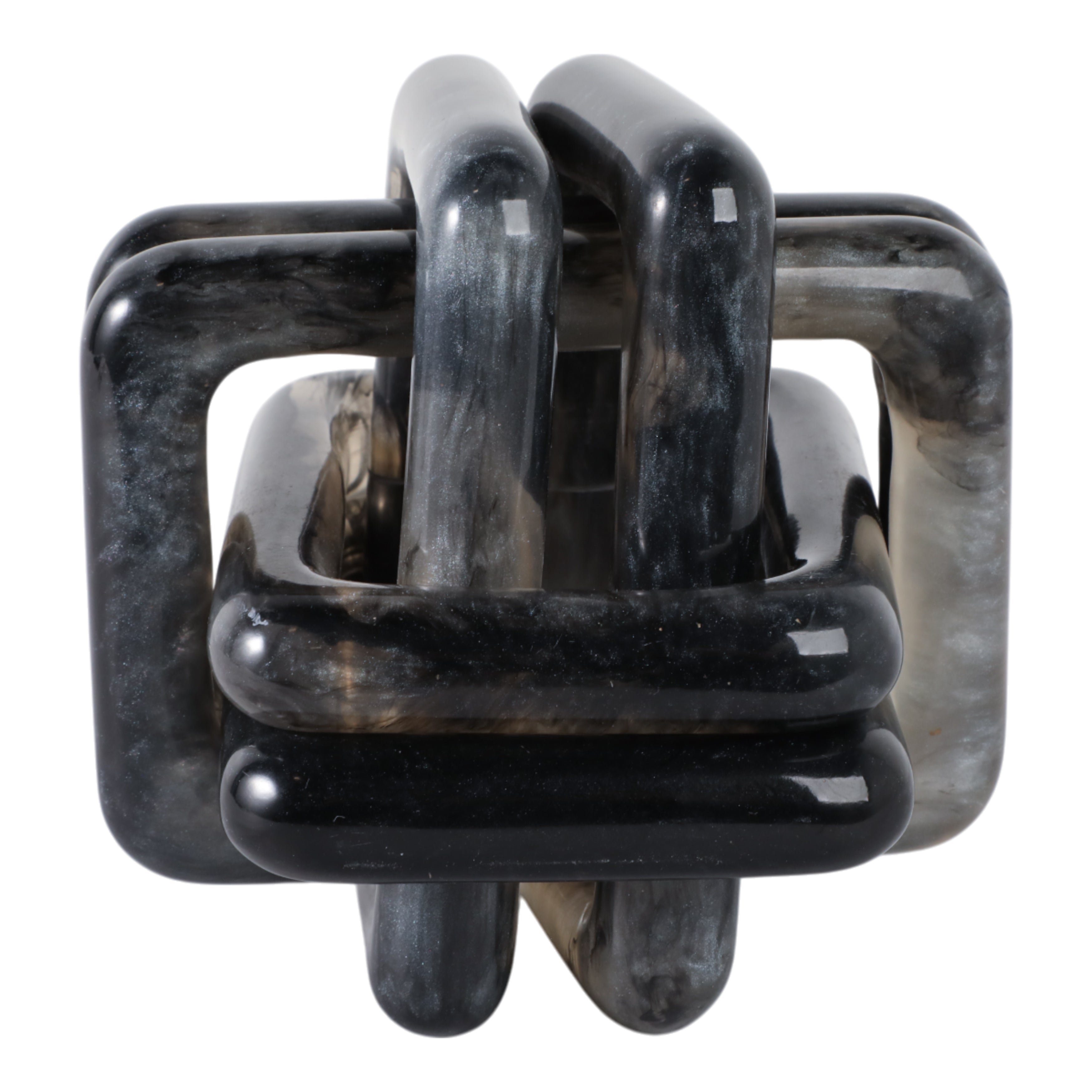 6" Marbled Resin Knot, Black - Decor Addict, LLC